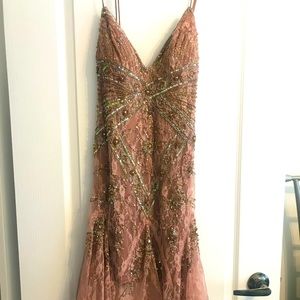 BNWT beaded Sue Wong halter cocktail dress
